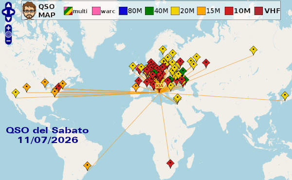 I QSO di IK/XJA fatti Sabato 11 Luglio 2026 per lo IARU HF Contest