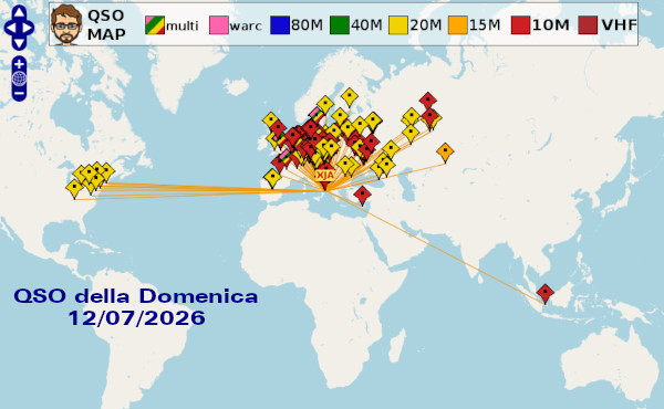 I QSO di IK/XJA fatti Domenica 12 Luglio 2026 per lo IARU HF Contest