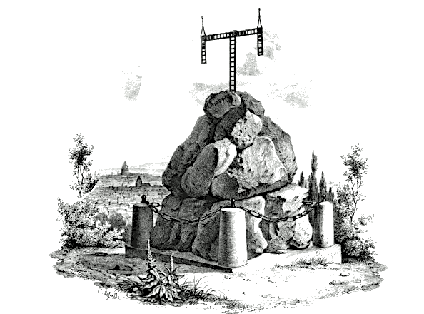 Antica stampa del monumento al telegrafo Chappe