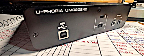 U-PHORIA UMC202HD: le connessioni del pannello retrostante