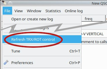 La voce del menu File destinata al refresh
