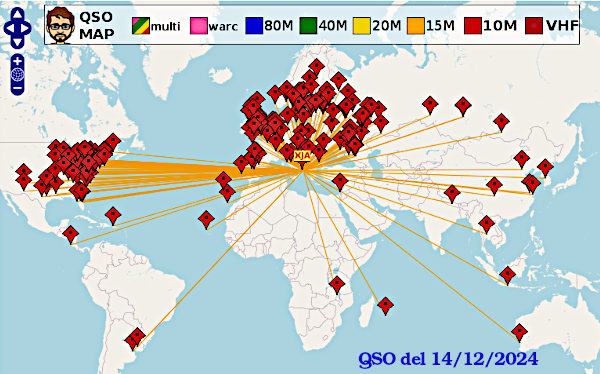 I QSO di IK7XJA la giornata del 14/12/2024