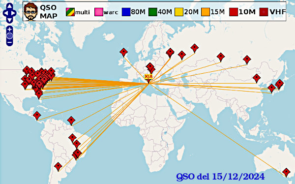 I QSO di IK7XJA la giornata del 15/12/2024