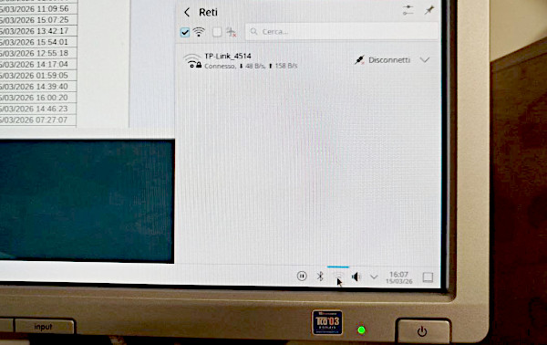 La nuova rete disponibile nella traybar di Linux