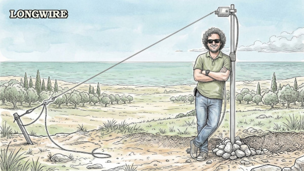 IK7XJA nella realizzazione di una longwire da usare durante un field day IK7XJA nella realizzazione di una longwire da usare durante un field day