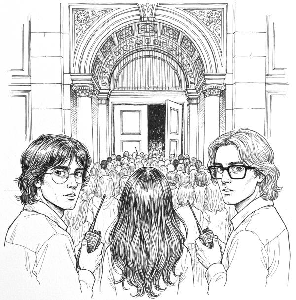 La calca prima dell'ingresso per l'esame...