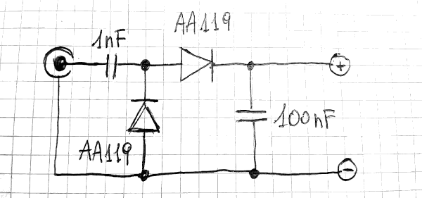 Il semplice schema del misuratore di Campo di IK7IWF