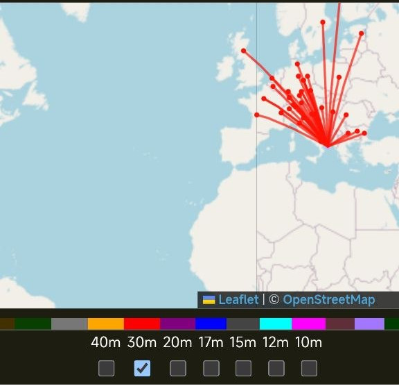 CQ e ascolti RBN in banda 30 Metri