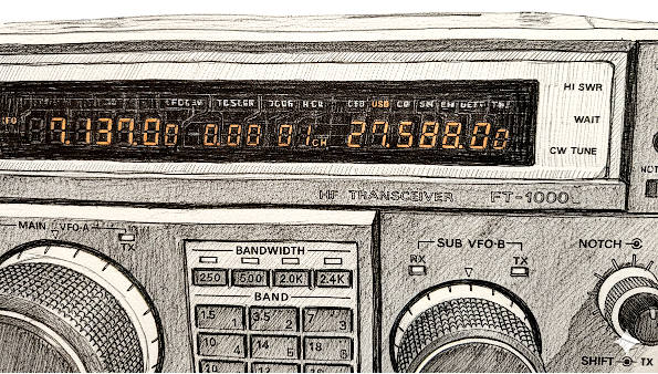 La Radio Yaesu FT-1000D: particolare