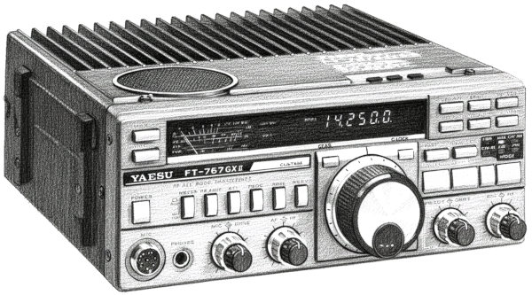 Disegno della radio FT-757GX Disegno della radio FT-757GX