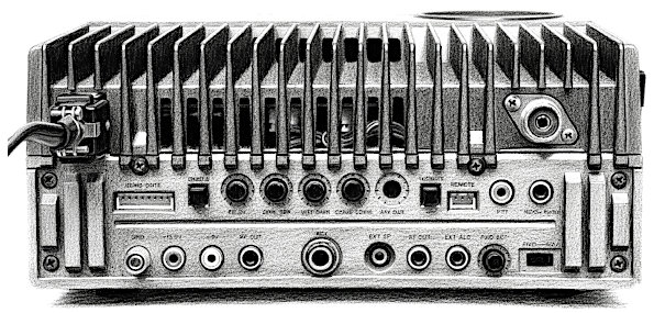 Retro della radio Yaesu FT-757GX, senza CAT Retro della radio Yaesu FT-757GX, senza CAT