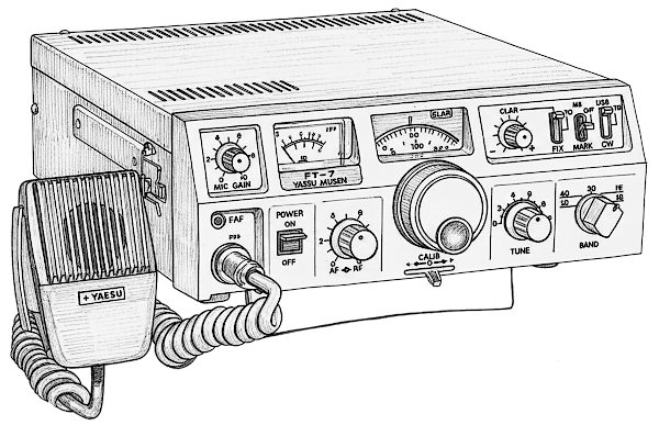 Yaesu FT-7: disegno a penna della radio