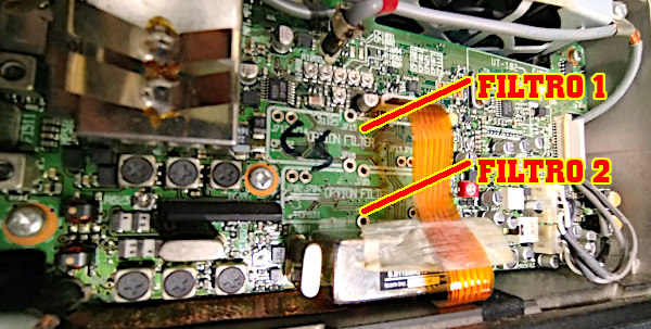 Lo spazio sulla scheda della radio dove mettere i filtri