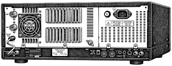Icom IC-775: Il retro pannello della radio