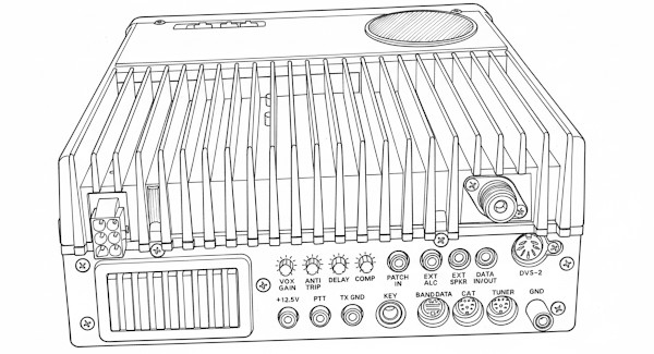 Yaesu FT-890: il pannello posteriore della radio