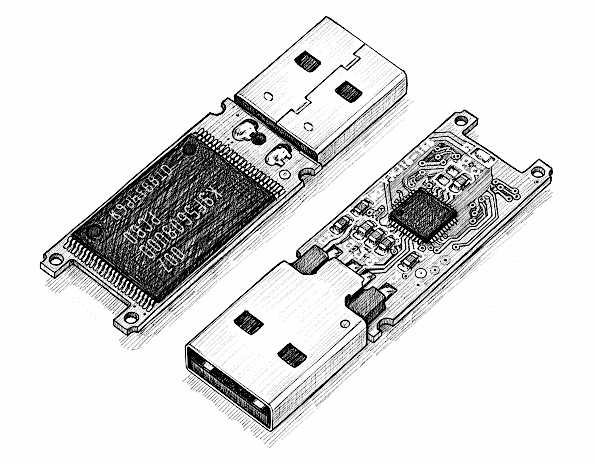 Il circuito di una chiavetta USB Il circuito di una chiavetta USB