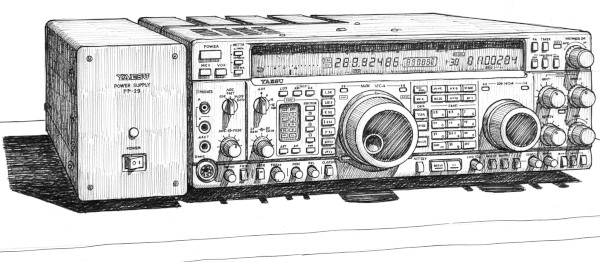 Lo Yaesu FT-1000MP Mark V ed il suo alimentatore